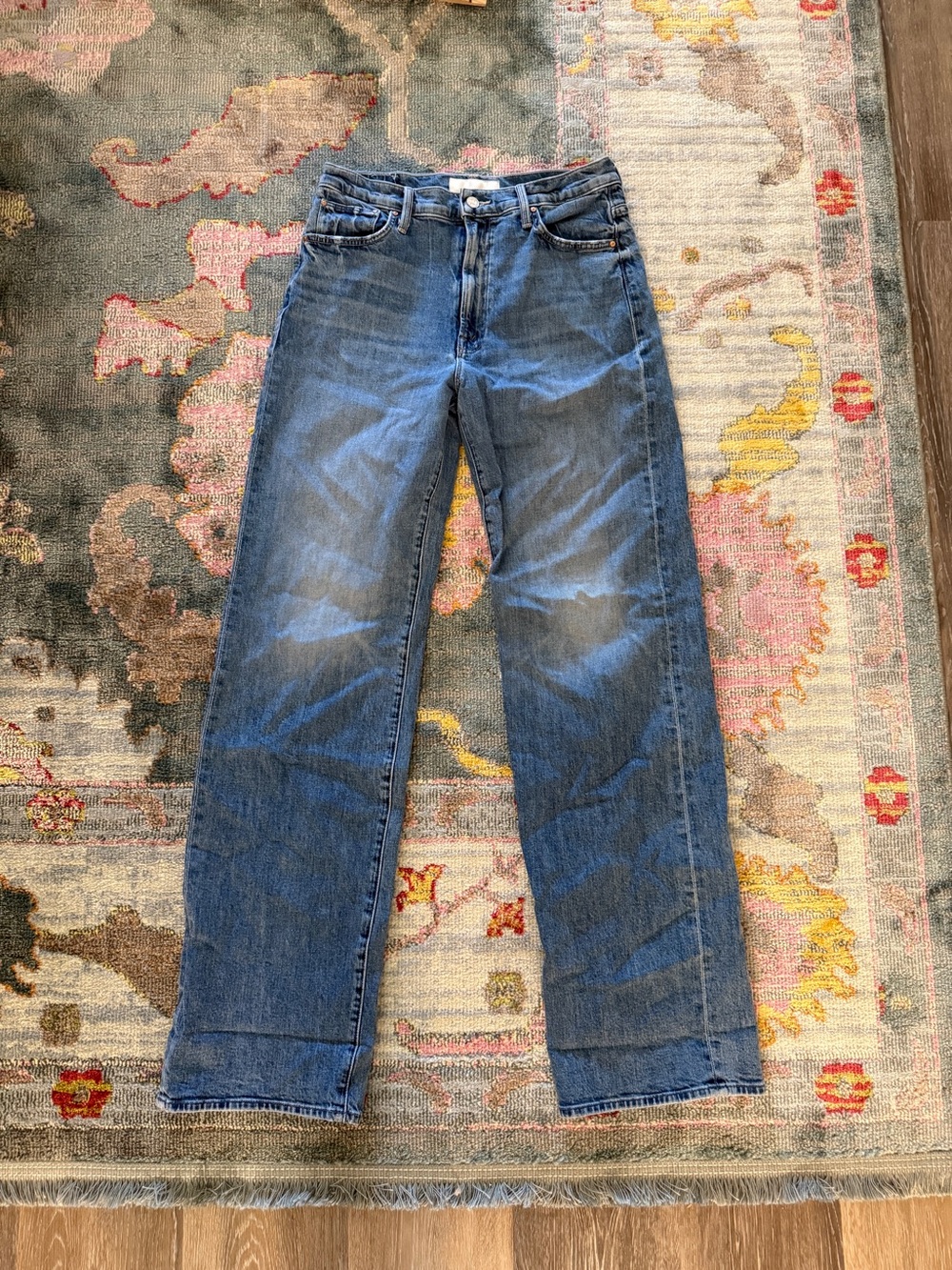 MOTHER Light Blue Straight Leg Jeans - Picture 3 of 6